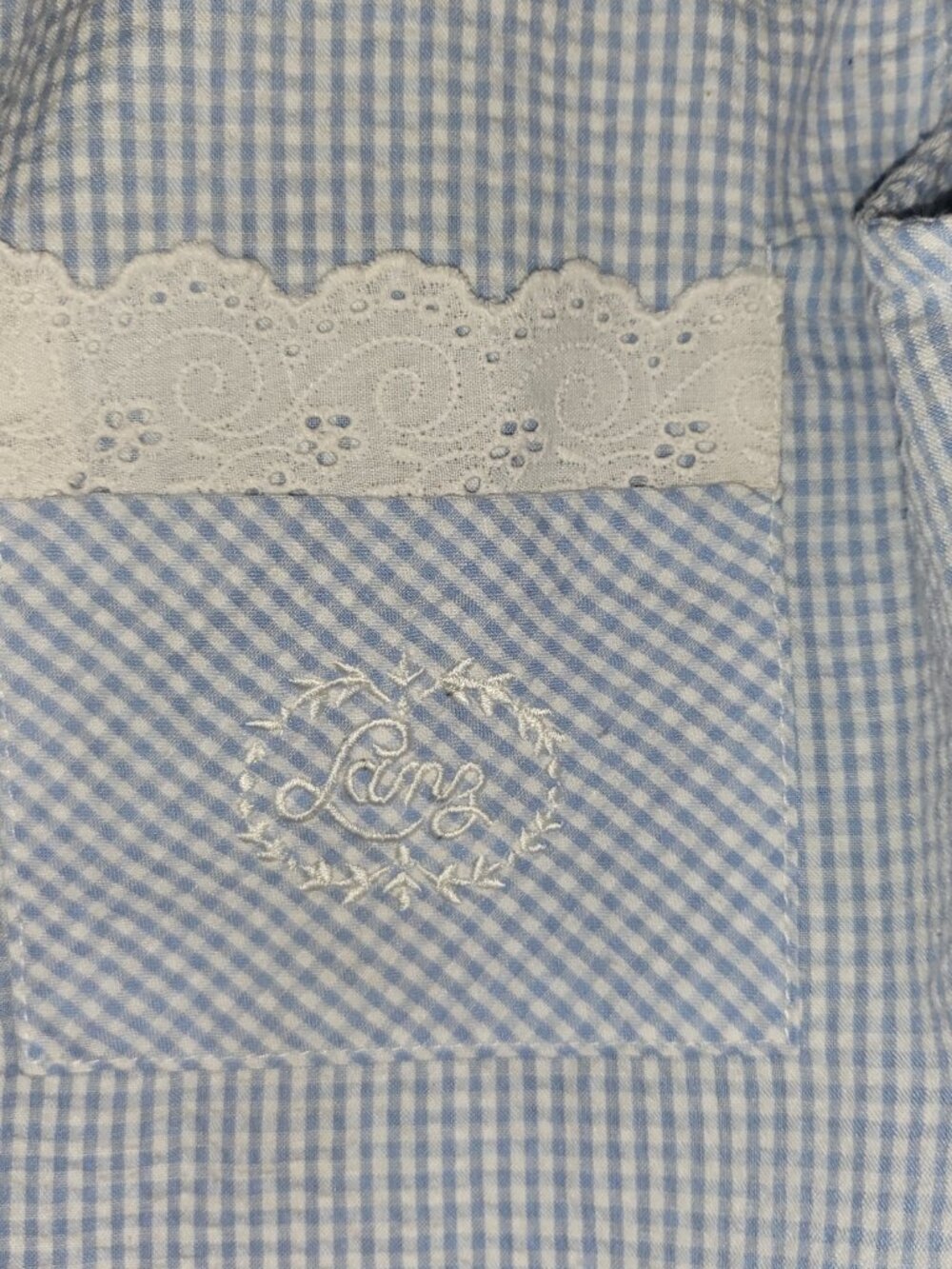 Secret Fantasies Vintage 80's/90's 2 pc Pajama Set Size XL Blue/White Gingham - Picture 4 of 15